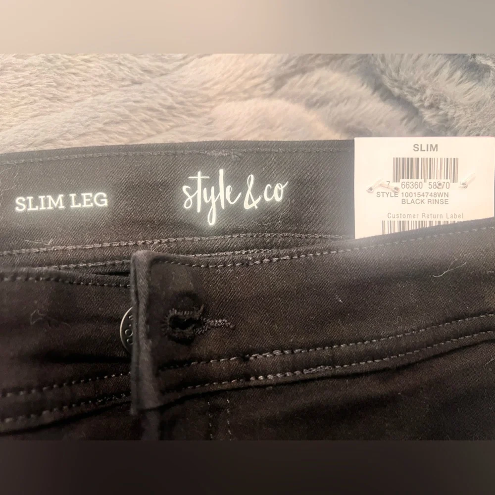 Style & Co Plus Slim Leg Black Jean - Picture 4 of 5